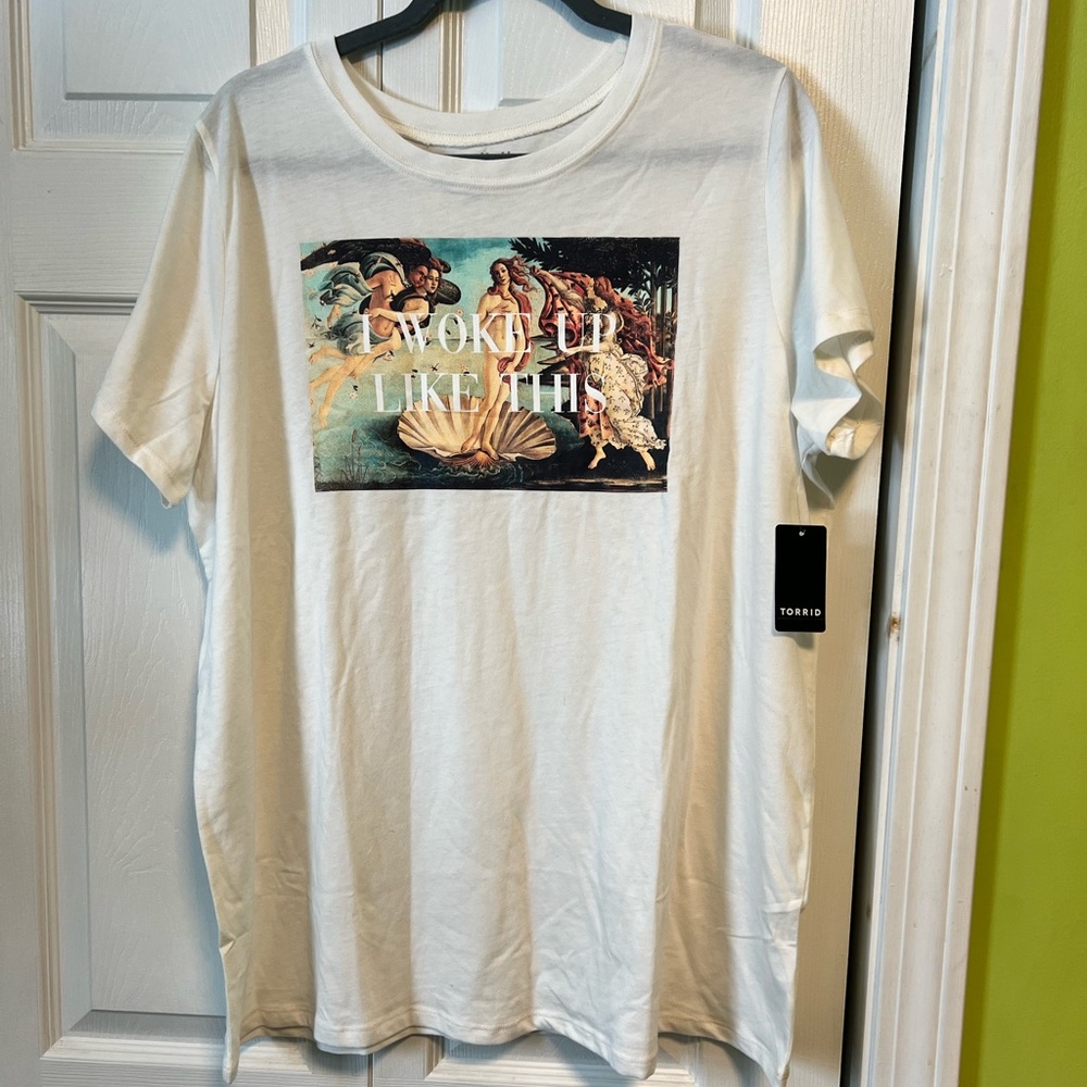 BWT Torrid “I Woke Up Like This” Birth of Venus T Shirt Size 2 18 20